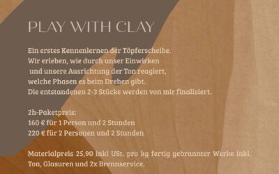 Play with Clay – Einzelkurs an der Töpferscheibe | 2 Stunden