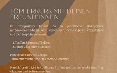Dein Töpferkurs gemeinsam mit deinen Freund*innen