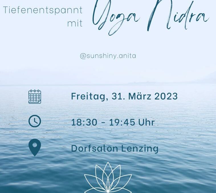 Yoga Nidra mit Anita – 31.3.2023