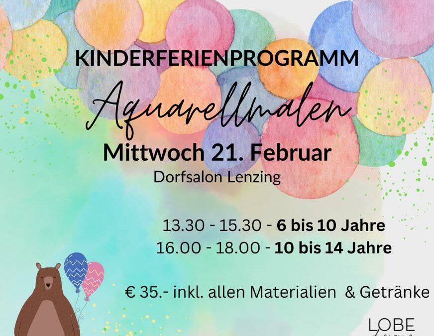 Kinderferienprogramm Aquarellmalen mit Alex | 21.02.2024